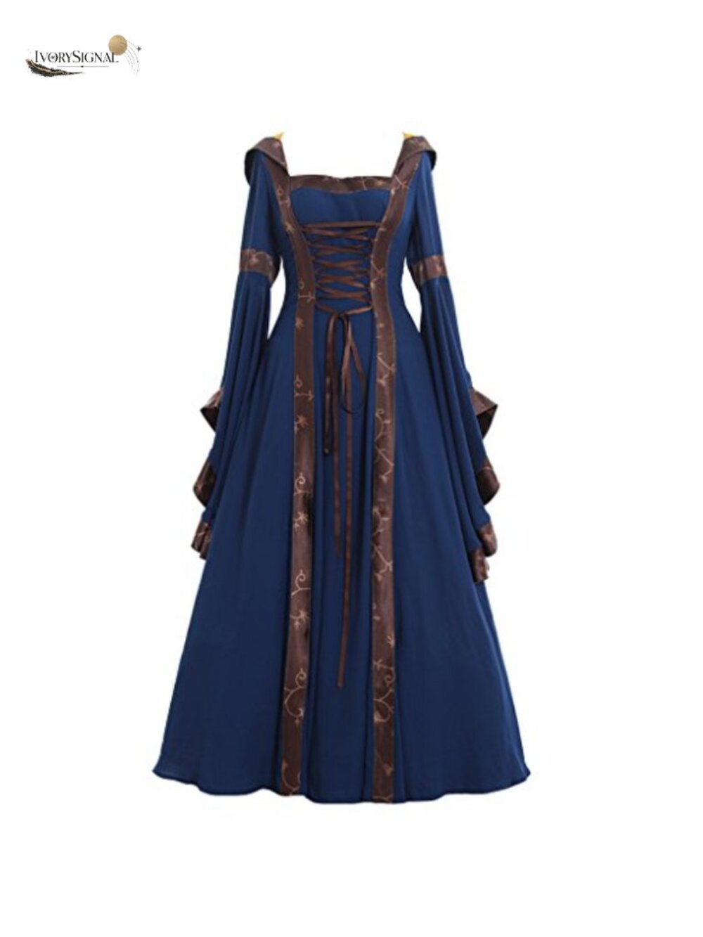Gothic Victorian Witch Vampire Dress Medieval Renaissance Hooded Gown with